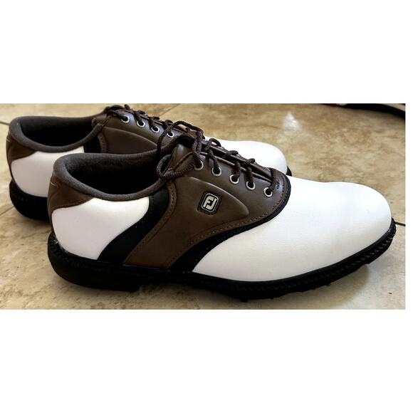 NWOB FootJoy FJ Originals Saddle White Brown Golf Shoes Mens Sz 7